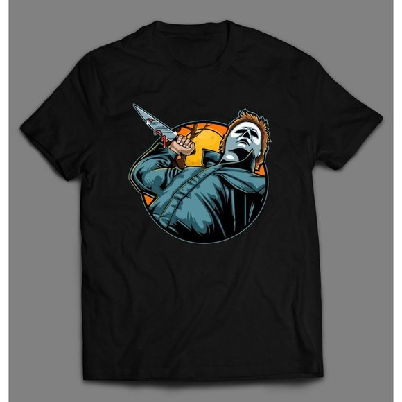 MICHAEL MYERS UNDER THE MOON HALLOWEEN SHIRT - Picture 1 of 2